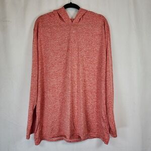 Mens Long Sleeve Sun Base Layer Hoodie XXL Salmon Color Running Outdoor